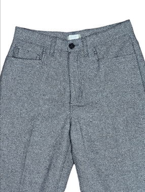 L.L. Bean Wool Silk Blend Black & White Herringbone Tweed Straight Leg Trouser